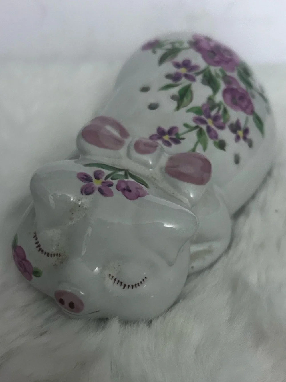 50%offw❤️ Vintage Avon Pig Floral Sachet dispenser Pink 1978